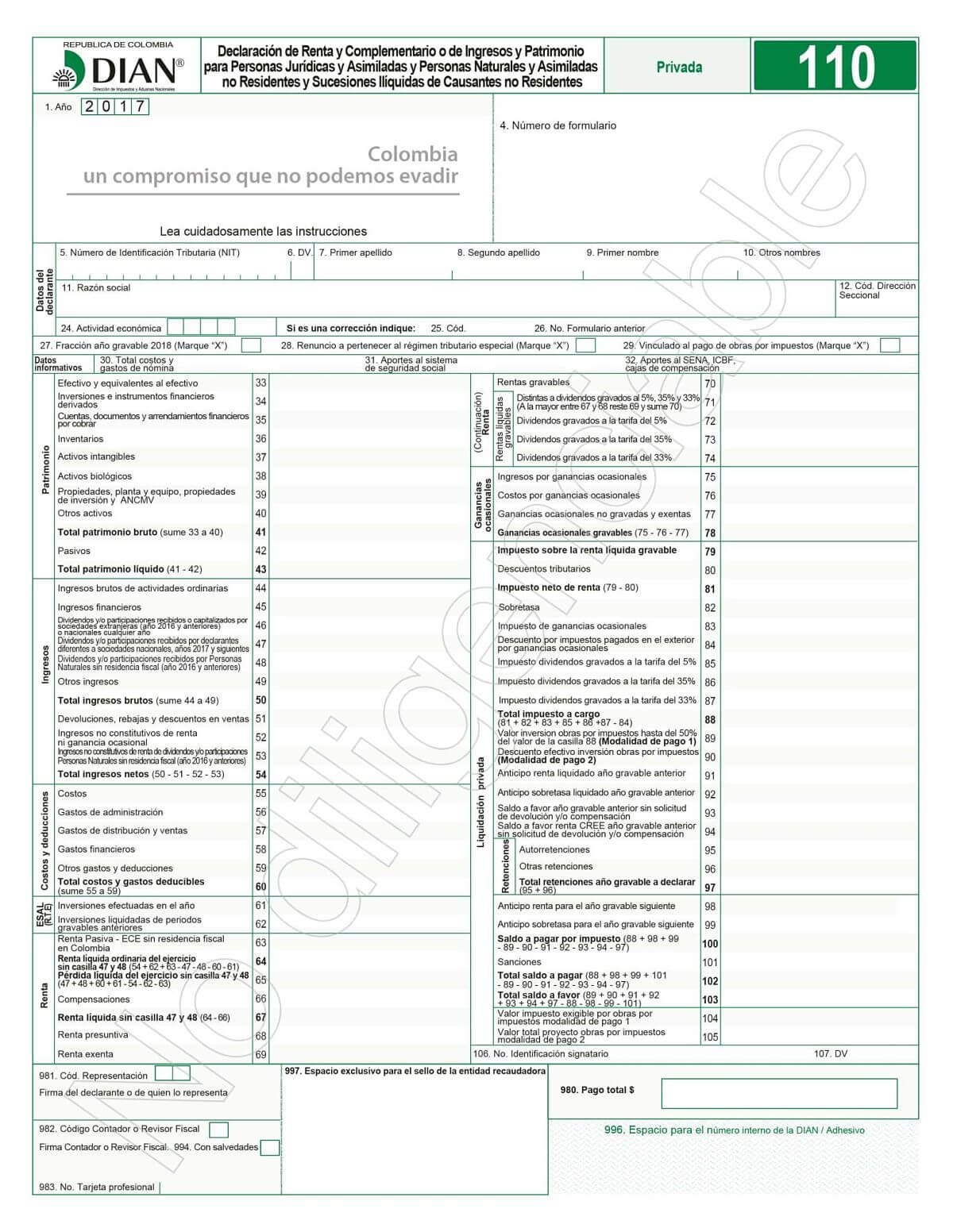 Dian declaración de renta 2019 personas naturales